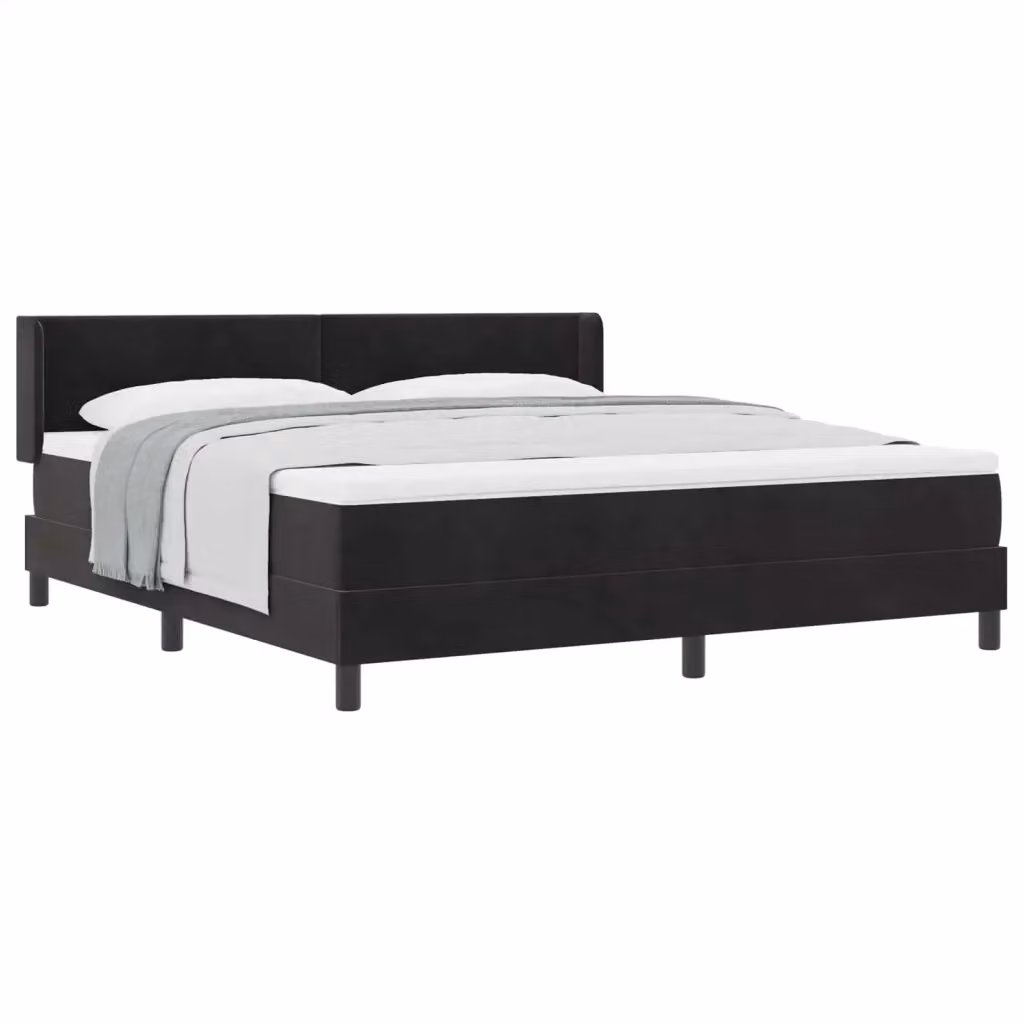 Letto ibrido con materasso e testiera vidaXL in velluto nero L/P: 180 x 200 cm – 2