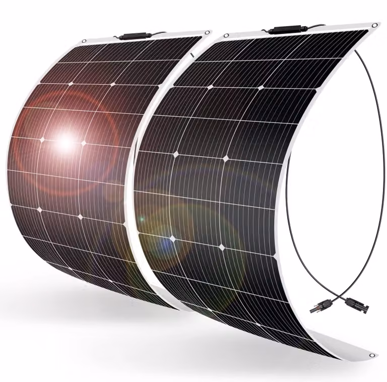 Pannelli solari flessibili, 2 x 100W, 18V, monocristallini, totali 200W, adatti per batterie da 12V