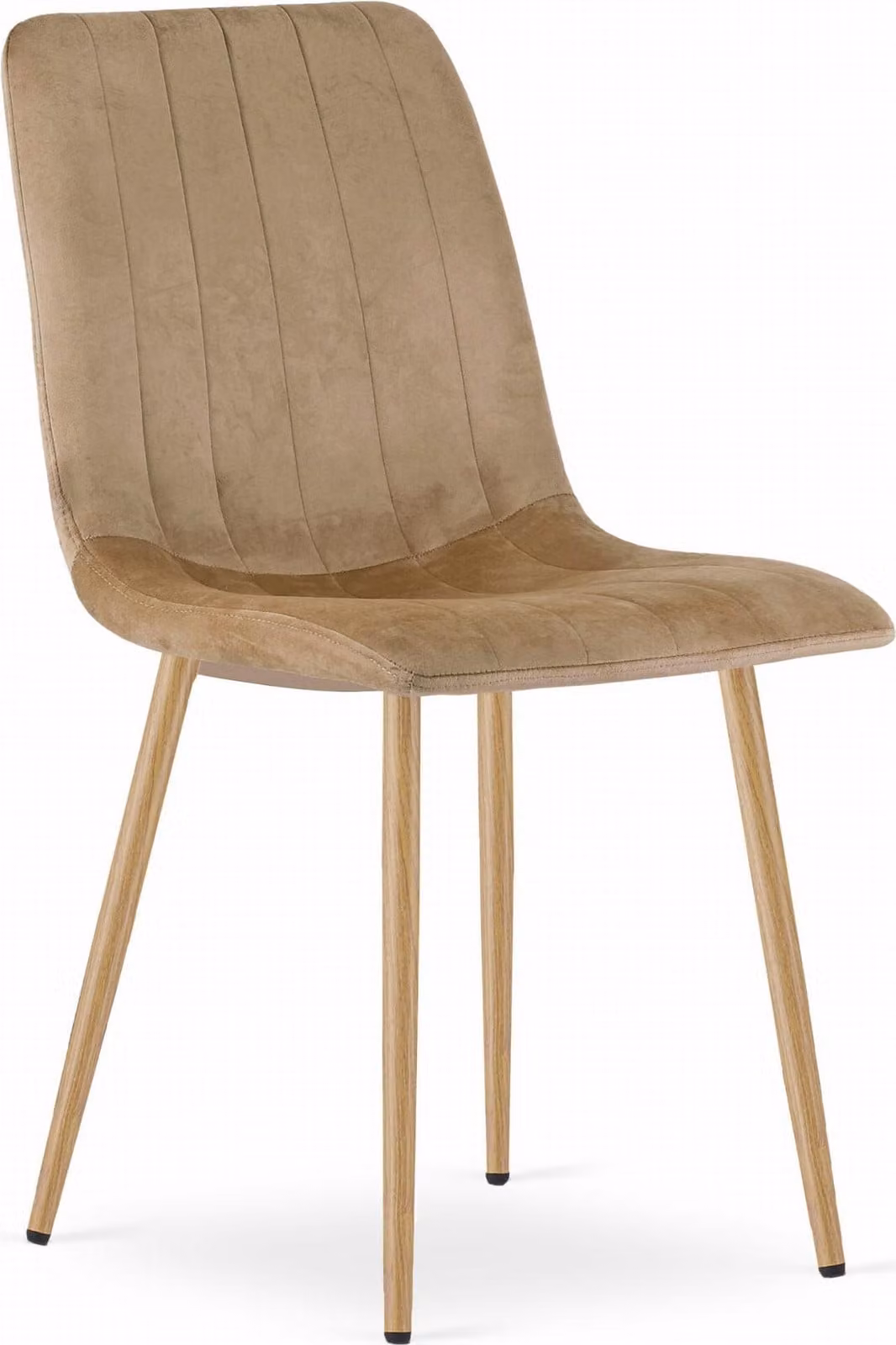 Sedia LAVA - velluto marrone / gambe in legno x 1