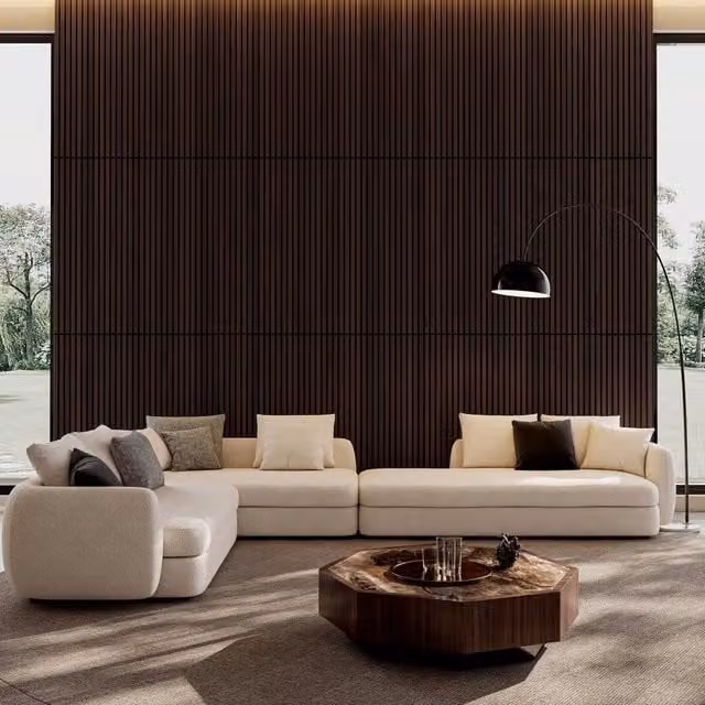 Pannelli Fonoassorbenti 3D Scanalati Xyladecor Effetto Legno Noce Scuro L: 115 cm, H: 60 cm