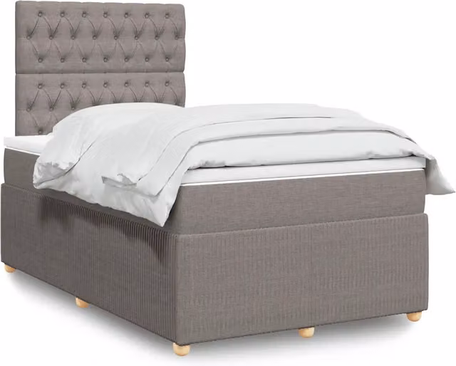Letto Ibrido vidaXL con Materasso a Molle e Schiuma, Colore Beige e Grigio, L/P/H: 120 x 200 x 150,5 cm