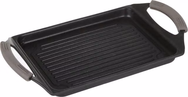 Piastra grill KASANOVA antiaderente in alluminio e silicone, colori nero e grigio, L: 35 cm, P: 22 cm – 1