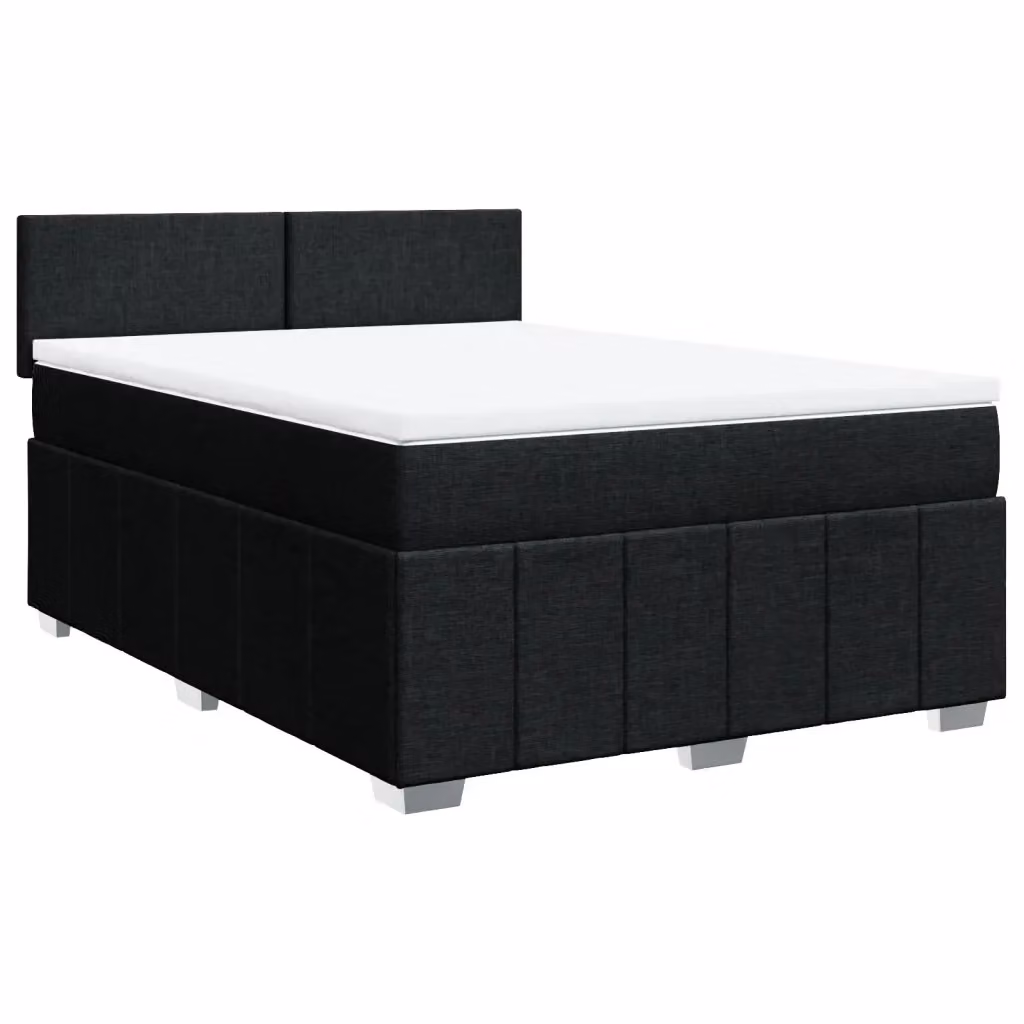 Letto con Giroletto a Molle e Materasso Ibrido vidaXL, Colore Nero e Bianco, L/P: 140 x 200 cm – 2