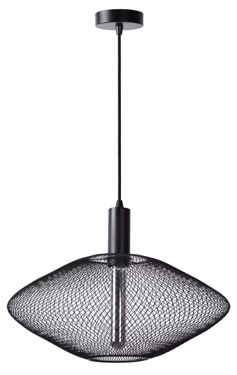 Lampada a sospensione MESH nera 1xE27x40W in metallo, dimensioni: 135x45x45 cm, IP20, Lucide