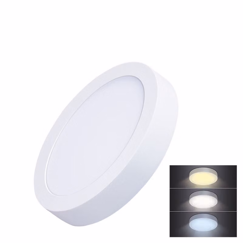 Solight LED mini pannello CCT, a clip, 12W, 900lm, 3000K, 4000K, 6000K, rotondo