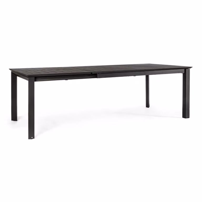 Tavolo allungabile KONNOR in alluminio antracite 160×100 cm – 240×100 cm