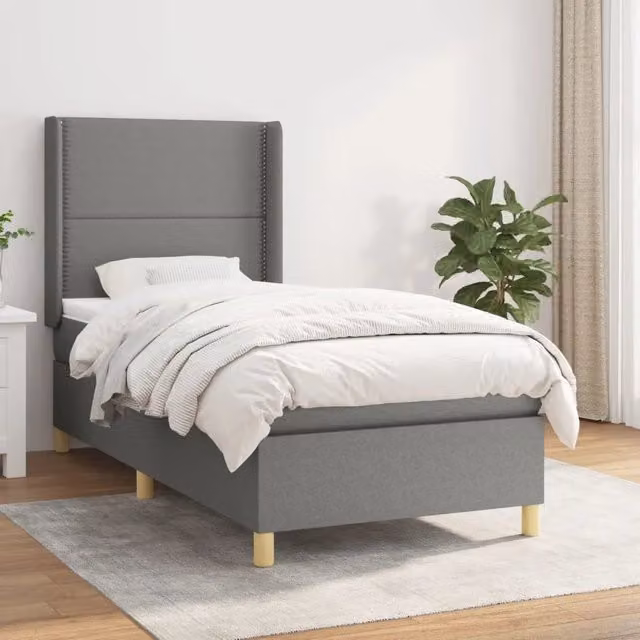 Letto Ibrido con Materasso vidaXL Grigio e Bianco L/P/H: 100 x 200 x 40 cm – 1