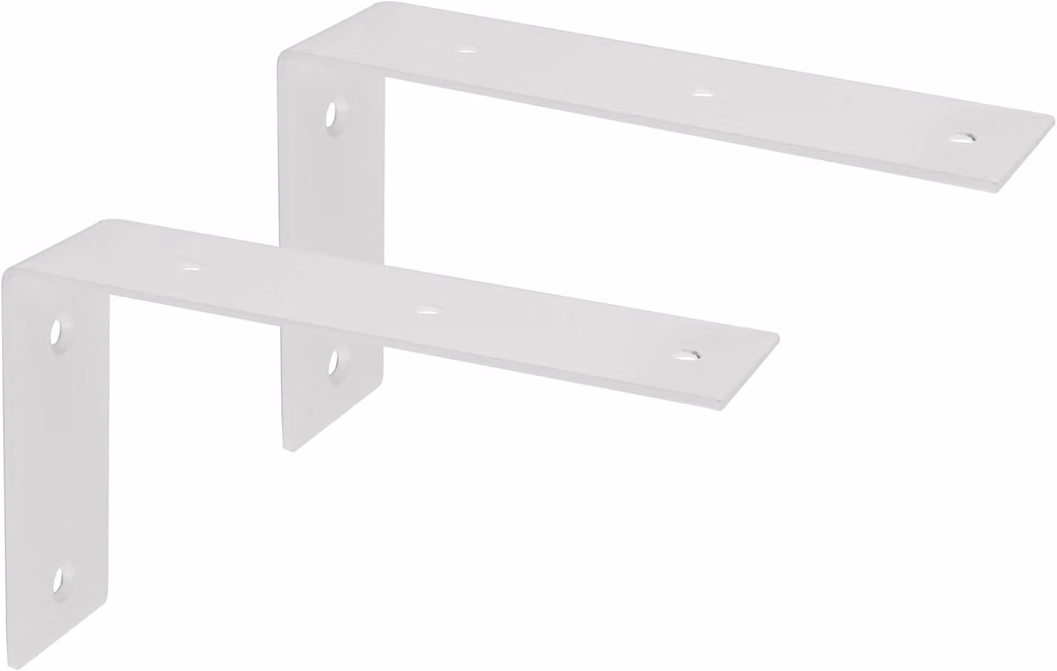 Supporti a parete in acciaio inossidabile, 17,5 cm, bianchi, per librerie e cucine