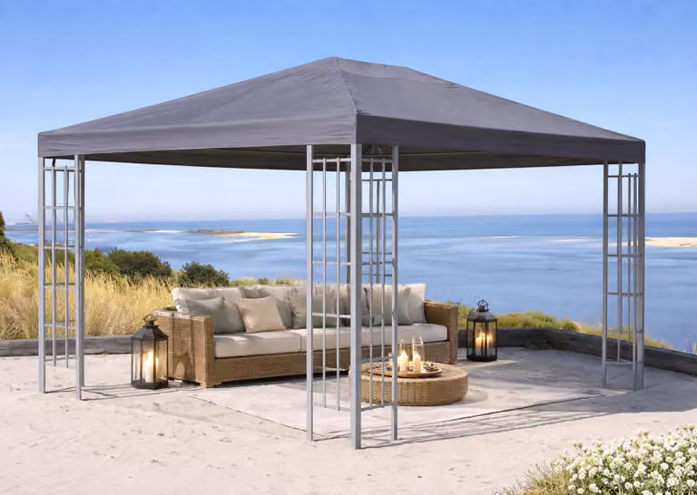 Rank Gazebo 3x4 m in metallo per giardino, tenda da festa antracite RAL 7012