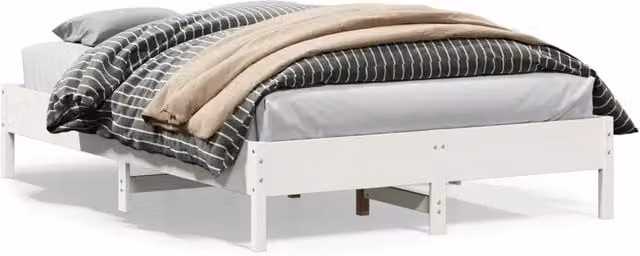 Letto senza materasso in legno massello di pino bianco stile rustico vidaXL L/P: 150 x 200 cm