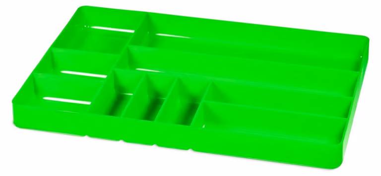 ERNST, vassoio organizer per utensili, verde, 10 scomparti, per l'organizzazione, ideale per garage e officina