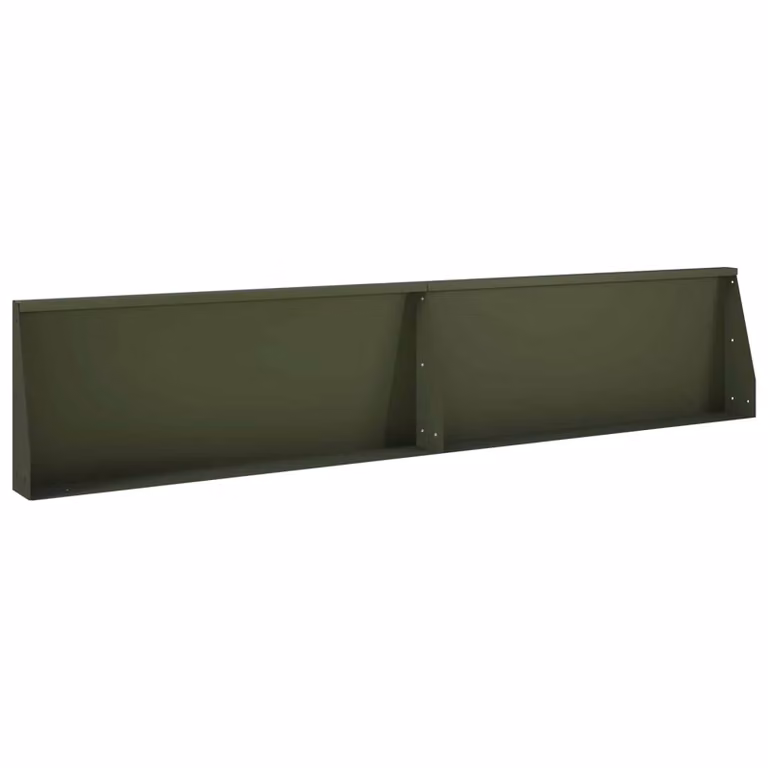 Set di 2 pezzi di muretti per aiuole rialzate vidaXL in acciaio verde oliva, L 100 x P 40 x H 12 cm