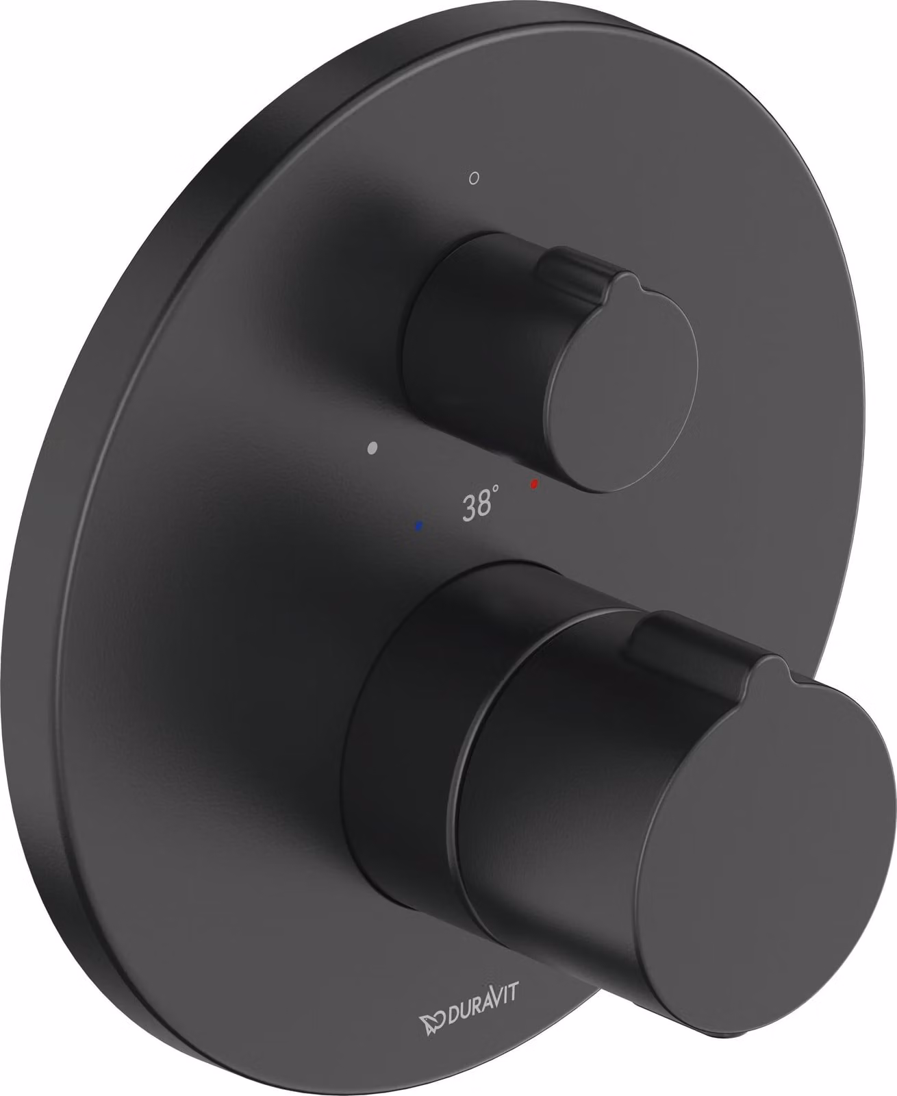Duravit C.1 Thermostat de douche encastré, rosette ronde, 1 consommateur, robinet d'arrêt, C14200016046, C14200016046