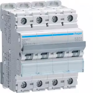 Interruttore automatico 4 poli, 10 kA, curva B, 25 A, 4 moduli