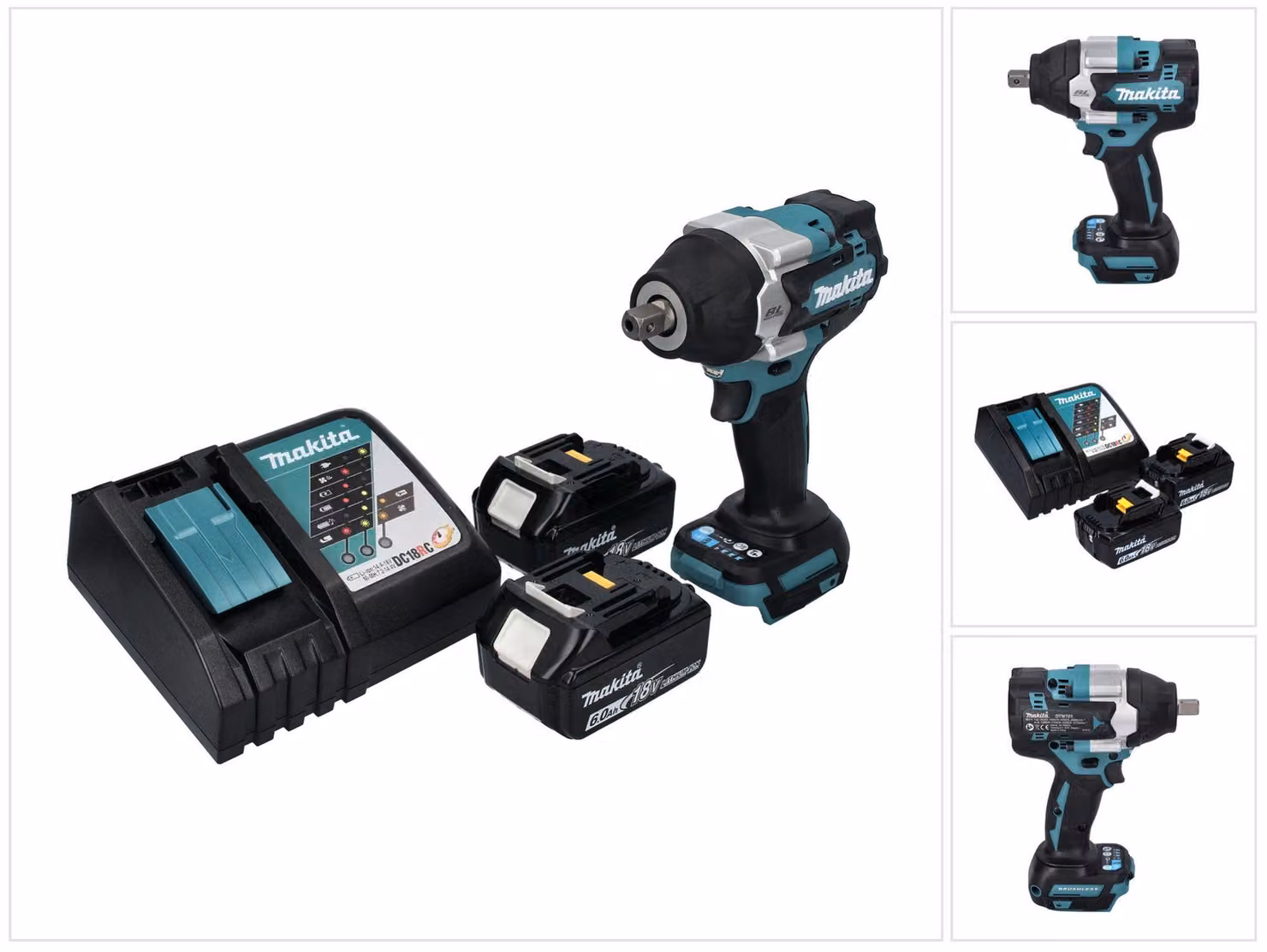 Avvitatore a impulsi a batteria Makita DTW 701 RG 18 V 700 Nm 1/2" XPT Brushless + 2x batteria ricaricabile 6,0 Ah + caricabatterie