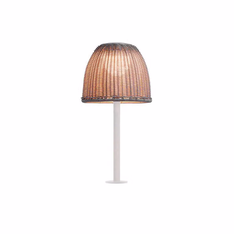 Bover Lampada LED da tavolo Atticus, bianco naturale/beige, altezza 50 cm dimmerabile, Bianco / Opale, Alluminio, Design