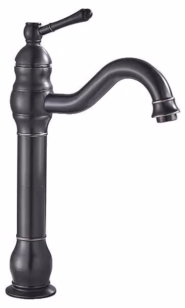 Miscelatore per lavabo, struttura in ottone resistente, bocchetta girevole, finitura nera opaca, dettagli cromati