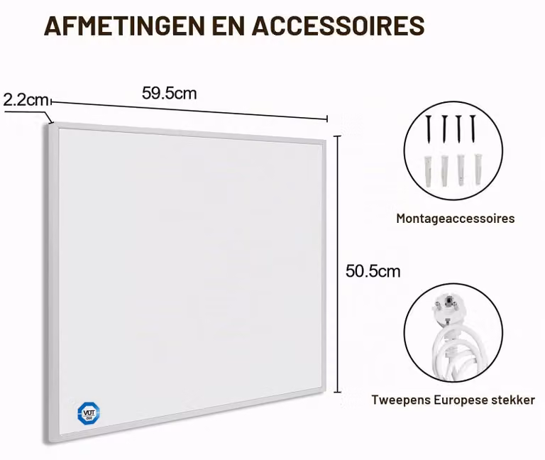 Pannello riscaldante a infrarossi da 300 W - Colore: effetto tramonto - Elettrico, con cavo di alimentazione - Adatto per uso esterno