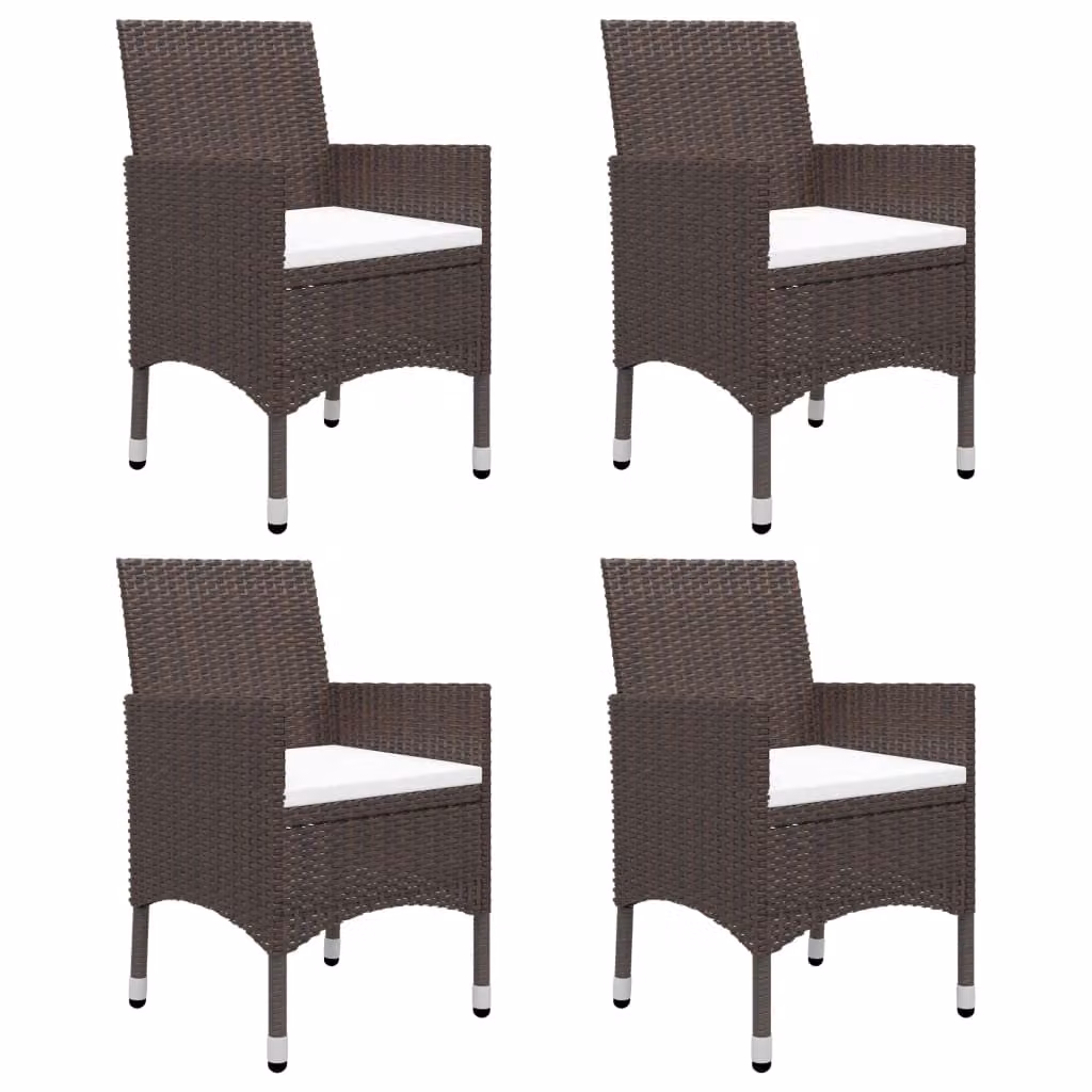 vidaXL set da pranzo da giardino 5 pezzi marrone