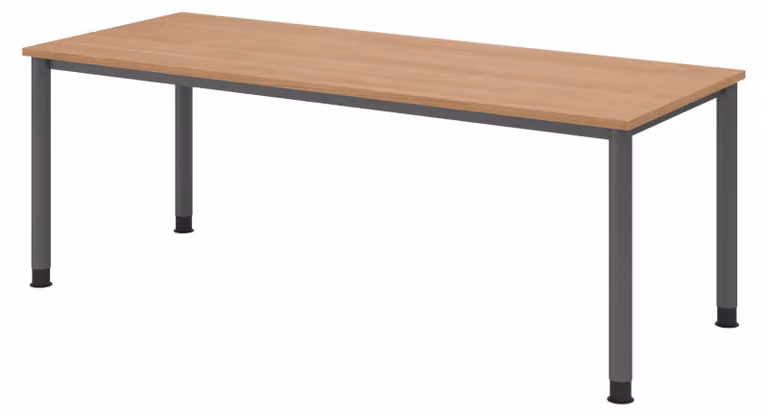 Scrivania bümö Serie H - Struttura: grafite, finitura: noce, dimensioni: 200 x 80 cm