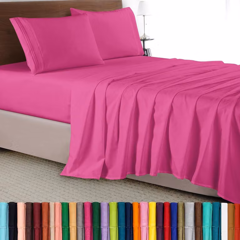 Set di lenzuola Elegant Comfort Luxe, composto da 4 pezzi: biancheria da letto in microfibra premium da 1500 fili, qualità hotel, resistente alle pieghe, fresca e traspirante