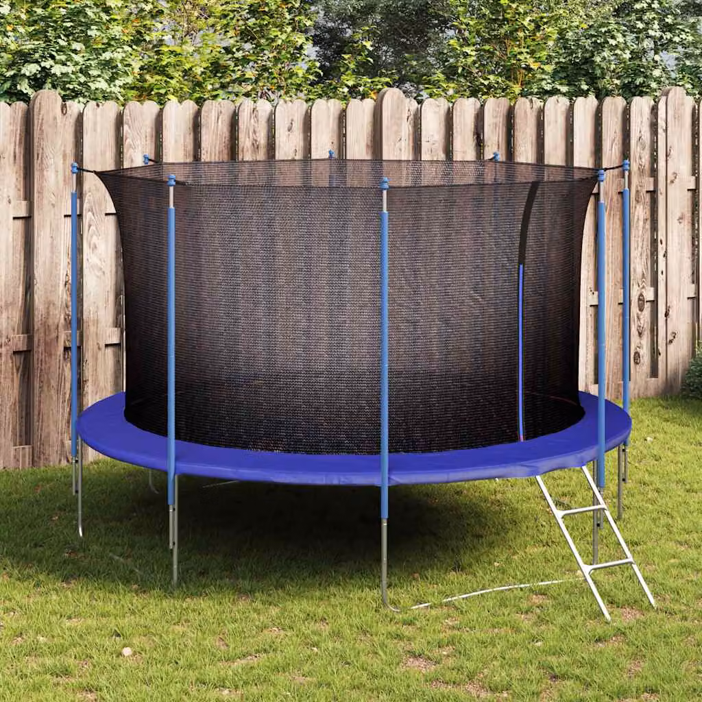 Rete di sicurezza nera in plastica per trampolino rotondo vidaXL
