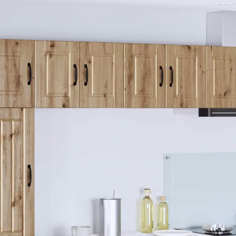Set di 2 armadietti a muro vidaXL PORTO in legno Rovere marrone per cucina con ante a battente e ripiani interni L: 60 cm, H: 40 cm, P: 31 cm