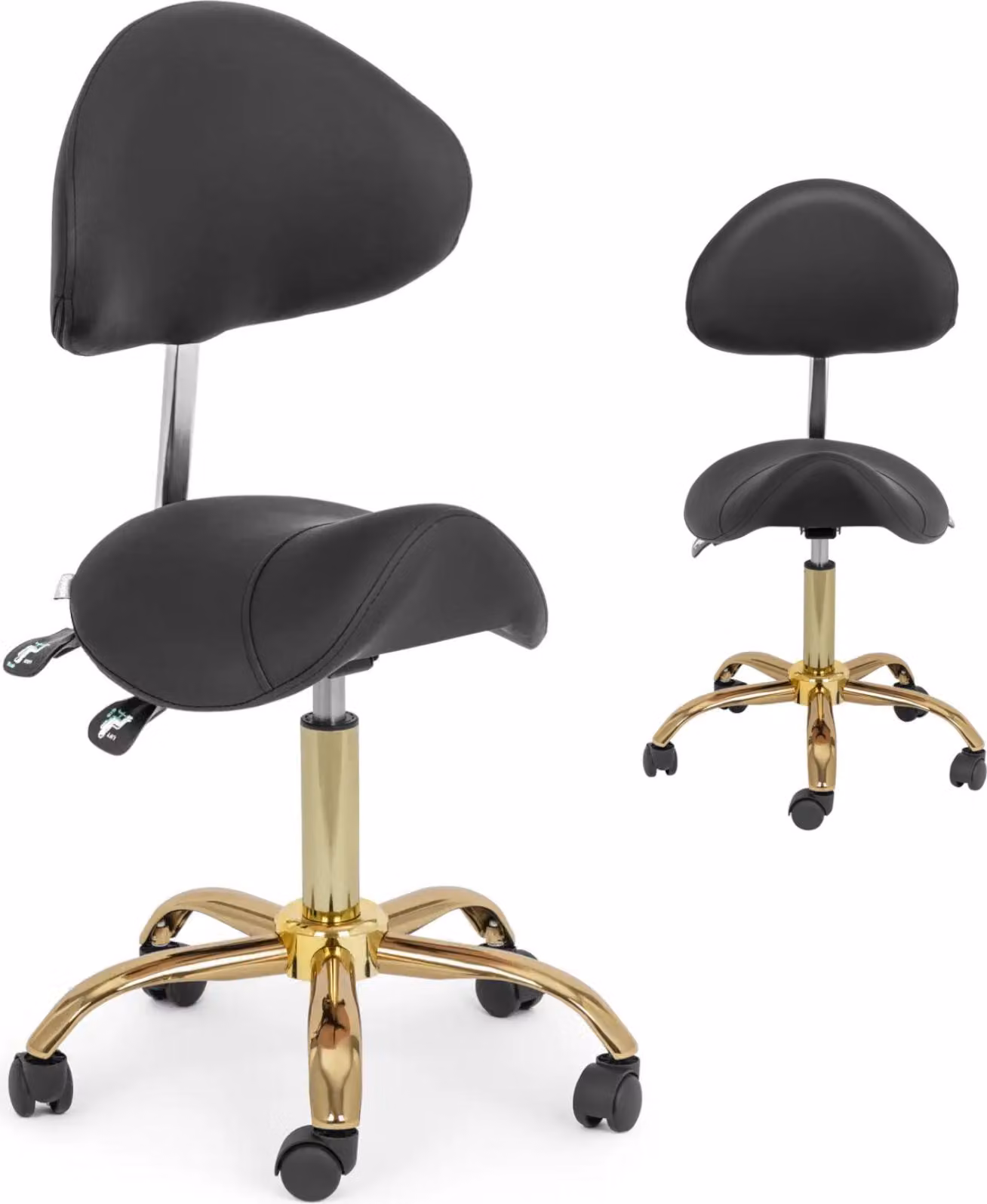 Sedia a sella Expondo physa - 51 - 65 cm - 150 kg - Nero/Dorato
