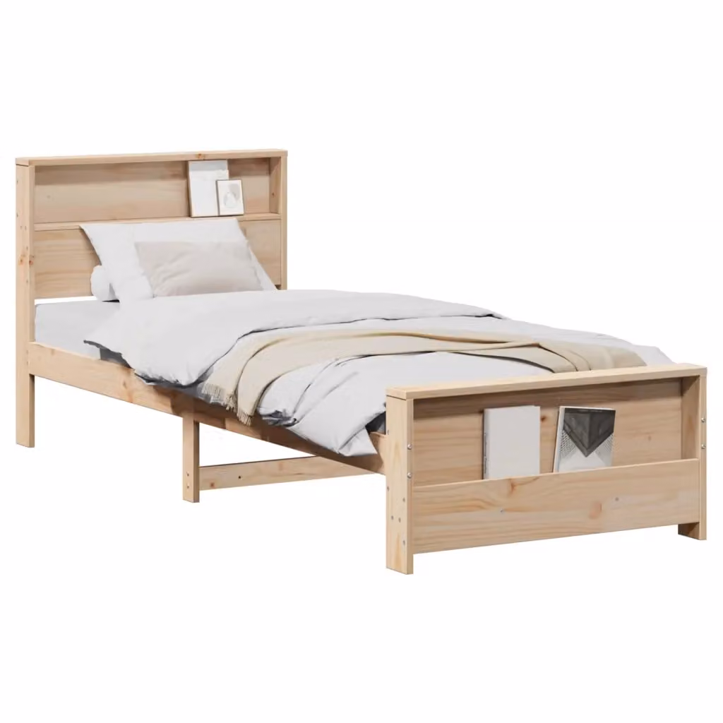 Struttura letto con giroletto in legno di pino marrone L/P: 90 x 190 cm – 2
