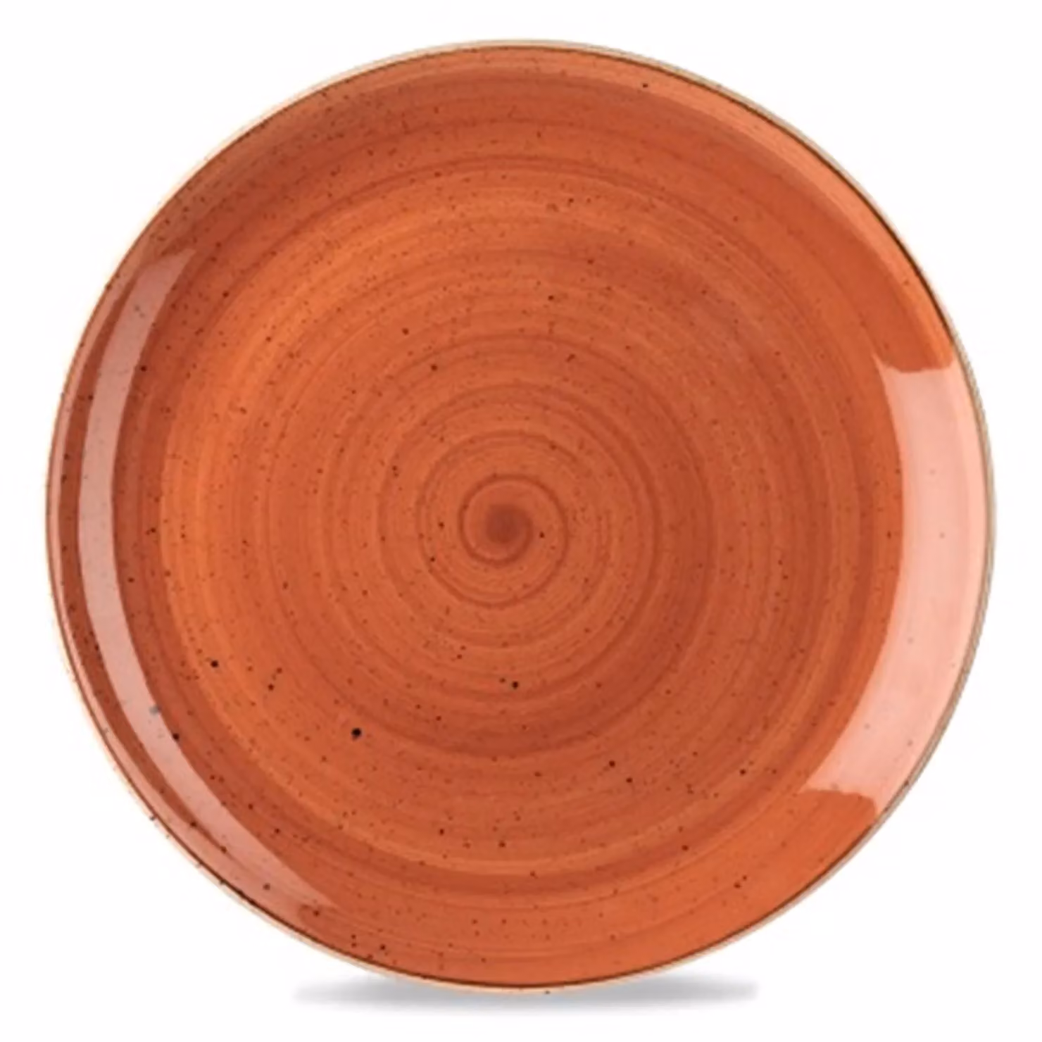 Piatto piano in porcellana arancio stone, diam. 17cm, 12 pezzi