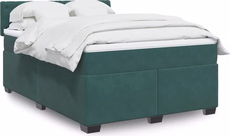 Maison Exclusive - Giroletto a Molle con Materasso Verde Scuro 140x200 cm Velluto