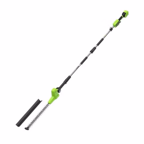 Greenworks 24V Tagliasiepi ad Asta, Albero Divisibile, Lame 51cm a Doppia Azione, Taglia Fino a 28mm, Testa Rotante a 112.5°, 3200spm SENZA Batteria e Caricabatterie, Garanzia 3 Anni PH24B01-01