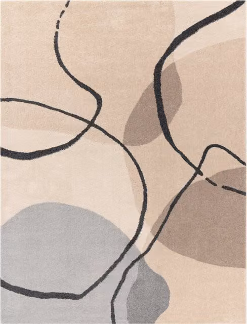 Tappeto Balsa beige con design moderno e astratto, L: 200 cm x P: 290 cm – 1