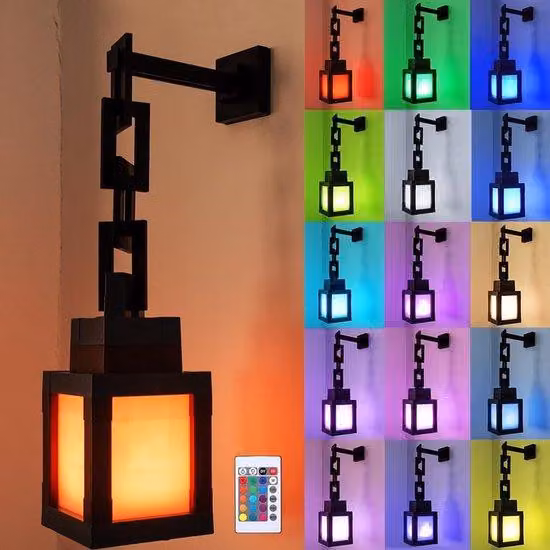 Lampada da notte RGB con telecomando - Ricaricabile tramite USB - Cambio colore con 16 tonalità - Colore nero