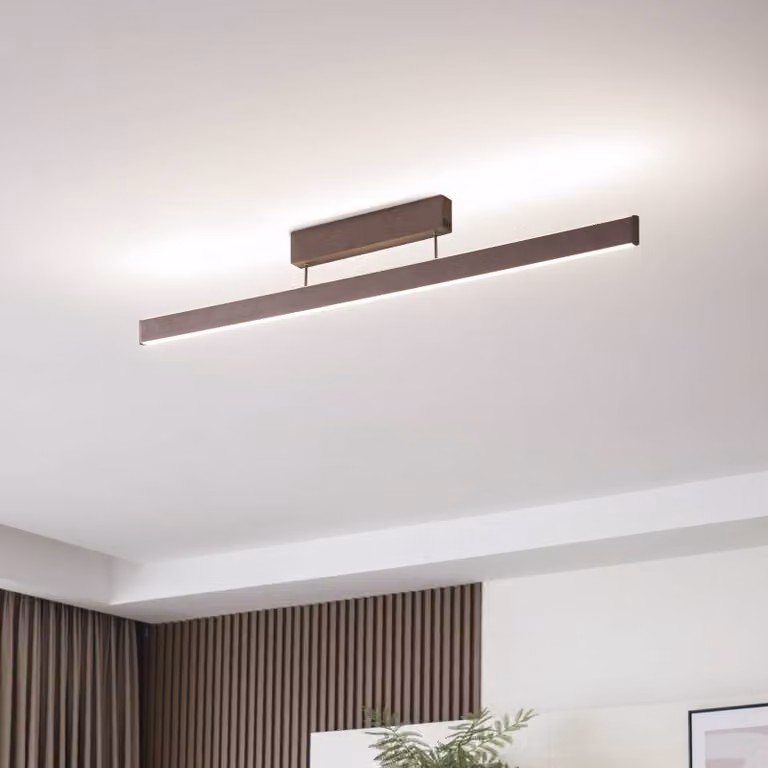 Plafoniera smart Mylosh Lucande, dimmerabile, Marrone / Ruggine, Soggiorno / Sala da pranzo, Alluminio, Moderno