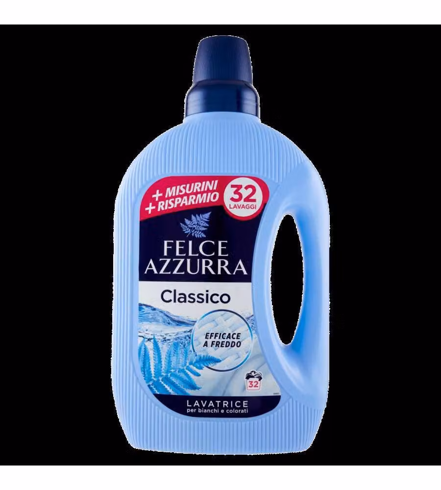 Felce Azzurra Detersivo Liquido Classico 1,6 L per Capi Bianchi e Colorati