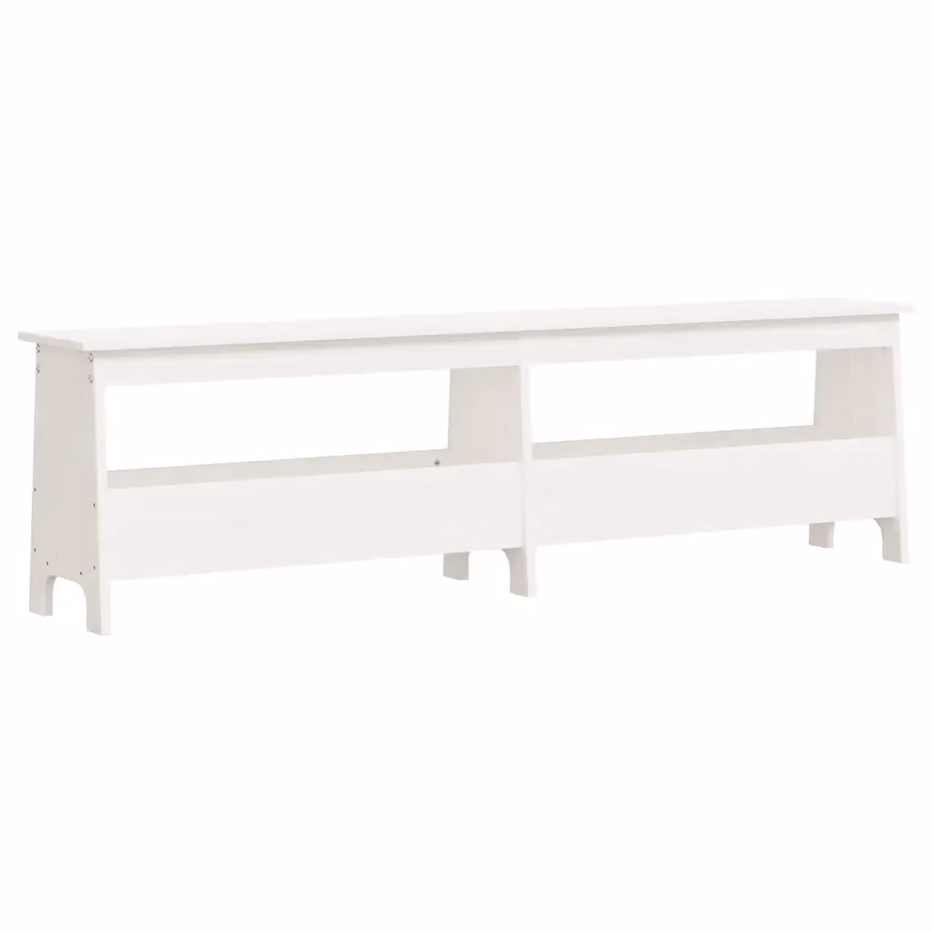 Panca da ingresso e sgabello Design Mania in legno massello di pino bianco, L: 160 cm, P: 28 cm, H: 45 cm – 2
