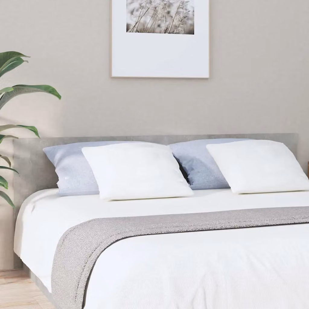 Testiera Letto vidaXL in Legno Multistrato Grigio Cemento L: 200 cm, H: 80 cm, P: 1,5 cm