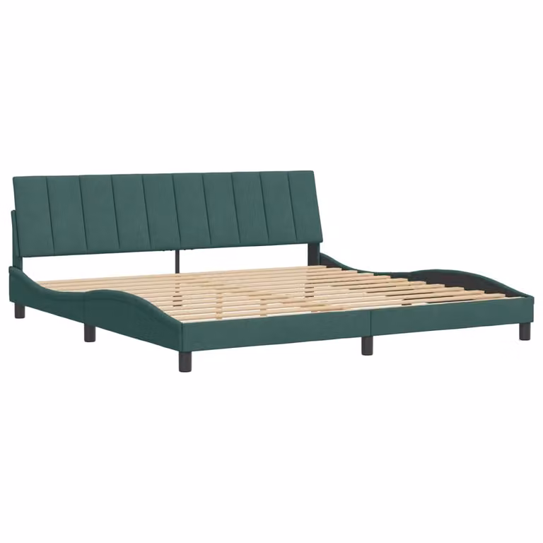 Giroletto senza Materasso Hanko Verde Scuro 200x200 cm in Velluto