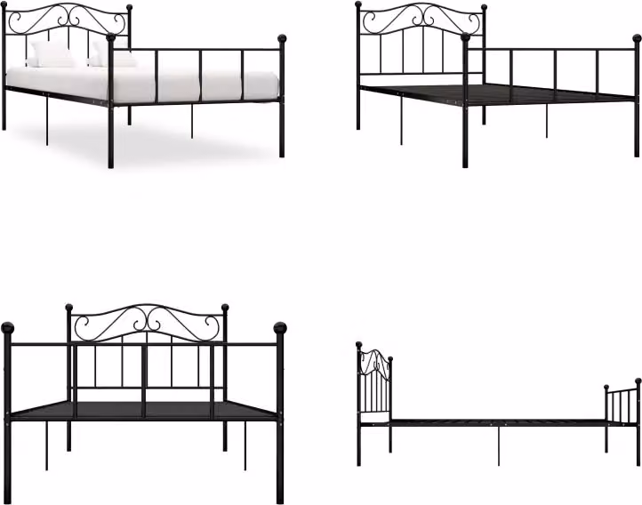 vidaXL Struttura per letto in metallo nero 90×200 cm - Struttura per letto - Struttura per letto - Struttura per letto - Struttura per letto