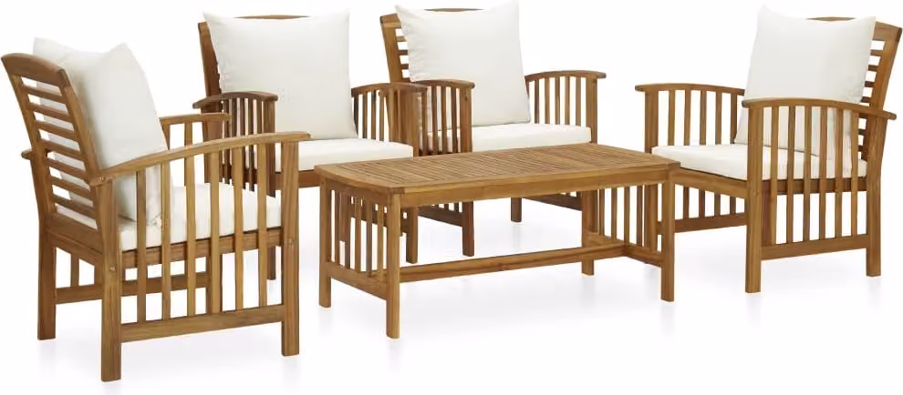 Maison Exclusive - Set Divani da Giardino 5 pz con Cuscini in Massello di Acacia