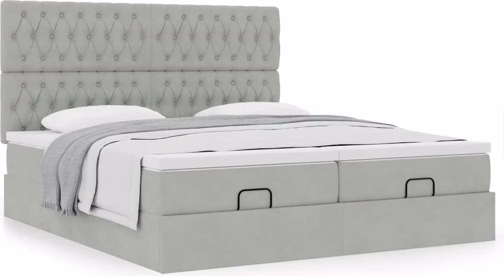 Struttura Letto Pouf con Materassi 200x200 cm Velluto