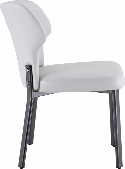 Set di 2 sedie da sala da pranzo Chicfurn con rivestimento in similpelle PU e struttura in metallo nero, seduta imbottita moderna per cucina e soggiorno