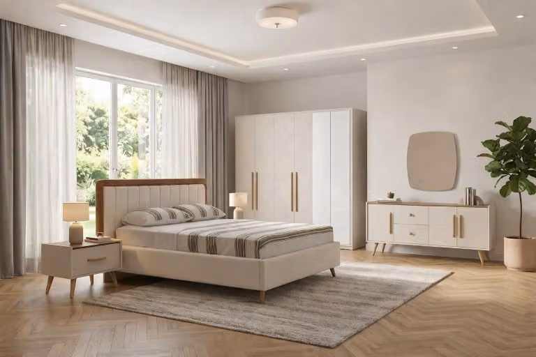 Set completo per camera da letto letto, armadio e eleganti comodini