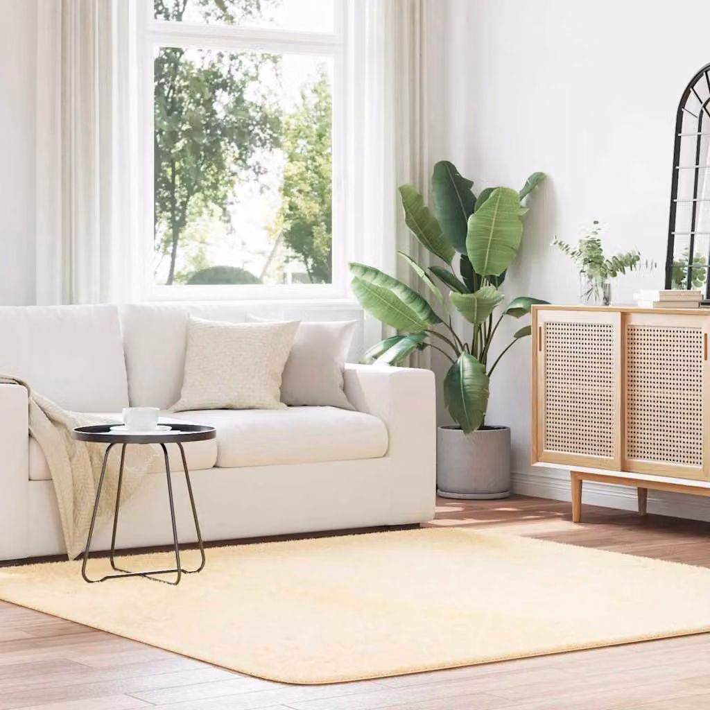 Tappeto Shaggy a Pelo Lungo vidaXL NAVARRA Beige 200 x 200 cm in Poliestere