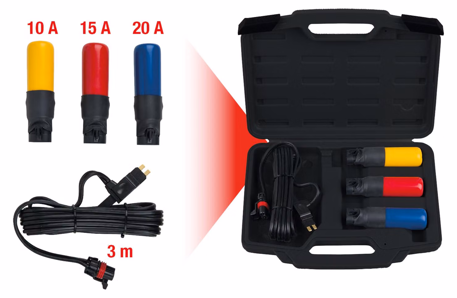 KS TOOLS Set di interruttori (10A - 15A - 20A) 4 pezzi - 150.0990