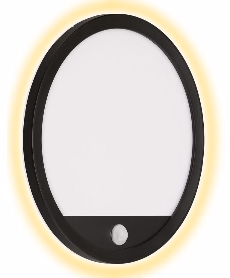 Lampada da esterno a LED con sensore di movimento IP44 15 W nera Plastica Ø 28 cm Telefunken