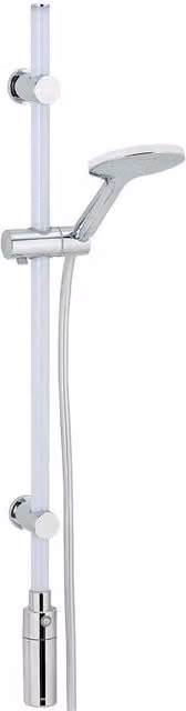 Set Saliscendi Doccia Wenko con LED in Acciaio Inox e Plastica, Colore Argento, L: 94 cm, P: 14 cm