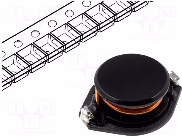 1 induttore: filo SMD, impedenza: 0,13 Ω, induttanza: 68 μH, corrente di saturazione: 3,5 A, DL50-68, induttore di potenza
