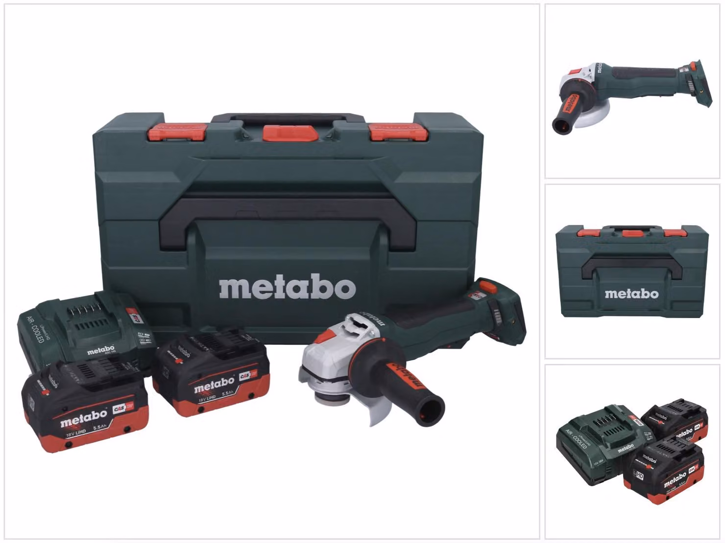 Metabo WPB 18 LT BL 11-125 Quick Akku-Winkelschleifer 18V (2 x Akku) 613059660